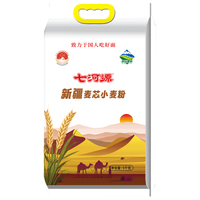 七河源 新疆旱沙小麦粉 5kg 中筋面粉 小麦粉 中筋粉烘焙原料通用