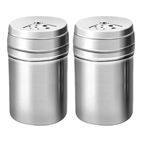 梦庭(MENGTING) 不锈钢撒盐瓶撒粉罐糖粉烧烤调料撒料瓶洒粉大号2只装 不锈钢撒料瓶大号2只装
