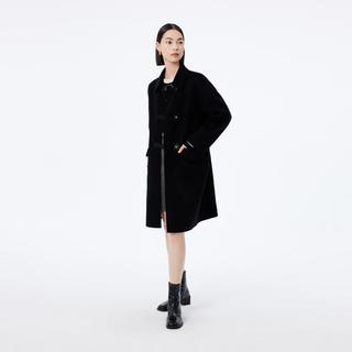 LILY 保暖绵羊毛都市休闲英伦风宽松毛呢大衣外套女
