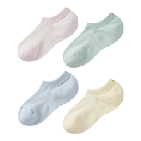 京东京造4双女士袜子春夏女抑菌短袜透气薄款短筒袜休闲棉袜 混色4双 组合1：女船袜