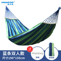 安丹迪 双人月牙弯棍防侧翻吊床 户外露营休闲加厚加宽帆布吊床