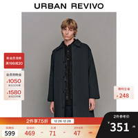 UR UR2025冬季男装流光风简约翻领排扣长款棉服UMM150023 藏青 L