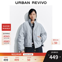 UR UR2025冬季女装休闲立领绗缝按扣抽绳棉服UYY150072 蓝色 L