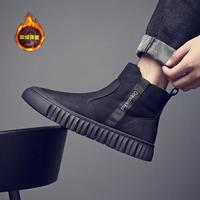 限尺码：大洋洲·袋鼠 大洋洲•袋鼠 头层牛皮加绒加厚冬季男士棉靴保暖短靴高帮雪地靴