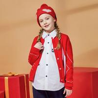 NAUTICA 春秋女童开衫毛衣儿童针织线衫上衣外穿