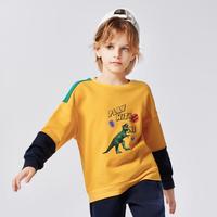 ELLE kids 男童套头卫衣春秋儿童长袖拼色运动上衣