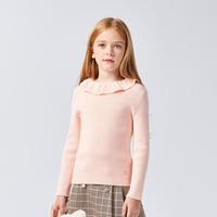 ELLE kids 女童娃娃领毛衣春秋儿童套头内搭线衫