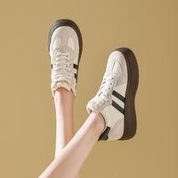 红蜻蜓 时尚撞色女鞋舒适高帮德训鞋女棉鞋板鞋女运动休闲鞋