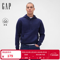 Gap 男女装2025秋季Logo刺绣抓绒宽松连帽衫卫衣美版795625 海军蓝 M 美码 L亚洲码180/96A