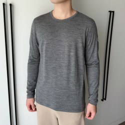KROCEUS 男超细100%美利奴羊毛内衣美丽诺抗菌保暖上衣