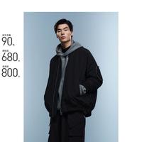 太平鸟 男装冬款美式棒球领飞行夹克防寒服外套男式羽绒服