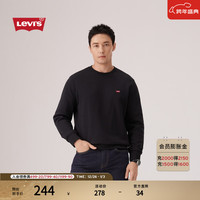 Levi's 25年秋冬男士美式简约休闲经典LOGO圆领卫衣 黑色 M