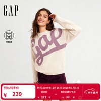 Gap 男士提花logo圆领针织衫 10163011945199