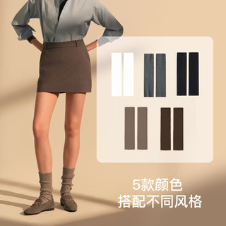 ubras保暖罗纹堆堆袜套袜子女时尚穿搭中筒袜套防滑加厚袜子 巧克力色 1双 均码