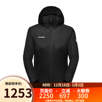 MAMMUT Ultimate VII男女防风防水经典连帽软壳上衣 1011-01810-女款-0001-黑色 M
