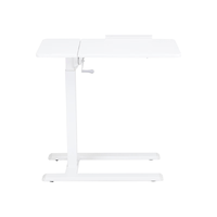 西昊D01Pro床边桌气动升降桌任意桌可移动电脑桌双面无级翻转小边几 白色【升级便捷双面翻转】