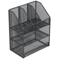 木格格卫生间下水槽置物架浴室洗漱台下橱柜拉篮柜子内收纳抽拉式分层架 黑色三层【横款】无轮