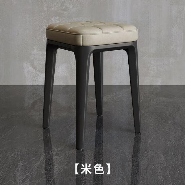 OLOEY 客厅软包凳子塑料凳家用可叠放茶几凳 2个