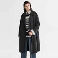 CHUMIAN 女士长款双面呢大衣 25秋冬中长款毛呢外套