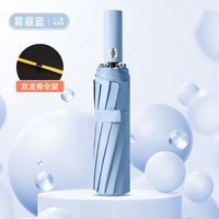 恋甄 8骨全自动 晴雨两用雨伞 天蓝色