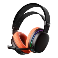 AULA/狼蛛 低延迟 无线游戏耳机 麦克风 USB7.1声卡 炽焰黑