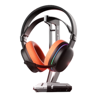 AULA/狼蛛 低延迟 无线游戏耳机+耳机支架 炽焰黑