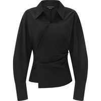 URBAN REVIVO UR秋冬设计感不规则压褶罩衫衬衫UWG240223