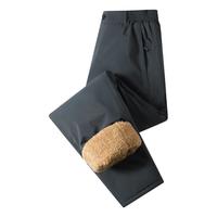 红蜻蜓男士灯芯绒休闲裤秋冬加绒加厚中年保暖长裤爸爸装裤子 1T135T深灰 185