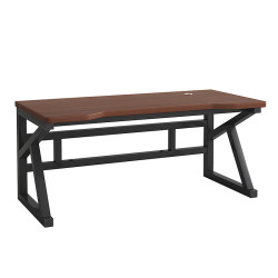 普派 实木 黑红线 电脑桌 140cm