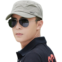 北极绒帽子男士四季时尚遮阳平顶帽军帽户外潮人运动休闲鸭舌帽可调节 军帽军绿色