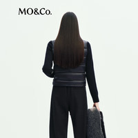 MO&Co.【active系列】羽绒服2025冬90绒假两件拼接羊毛袖MBE4EIN065 黑色 XS /155