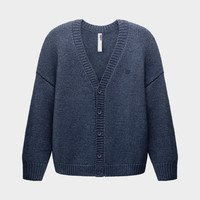 蕉内 热皮703+++男士开衫毛衣针织衫加厚含羊毛保暖衣秋冬款男装外套 牛仔蓝花纱 XXL