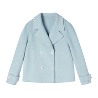 香影 2025秋冬装短款双面呢大衣女含羊毛气质双排扣毛呢外套