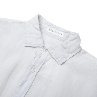 ZARA 【100%亚麻】男式斯文大方休闲日常简约纯色衬衫
