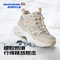 Skechers斯凯奇陨星绒绒靴儿童加绒保暖中帮靴女童防滑靴319256L/405328L 女童/自然色/NAT 27.5