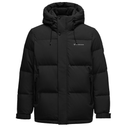 坦博尔 羽绒服男士短款连帽保暖冬款外套厚25年5550325D 黑色185 2XL 185