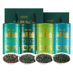 京东京造 四大绿茶礼盒500g 碧螺春毛尖云雾绿茶茉莉新茶叶 自饮送礼