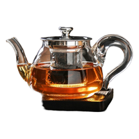 金镶玉 玻璃茶壶 泡茶壶高硼硅加厚耐高温耐茶壶热玻璃茶壶泡茶器沏茶壶 雨润壶600ml