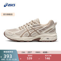 亚瑟士 男鞋女鞋舒适运动鞋复古透气越野慢跑鞋 GEL-VENTURE 6 米灰色/白色(女款) 38