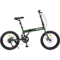Jeep吉普山地自行车20英寸后减震折叠变速单车成人中小代步车男女 飞虎二代-辐条轮-吉普绿