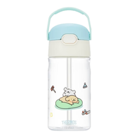 THERMOS 膳魔师 线条小狗 儿童便携吸管杯420ml 杯套款