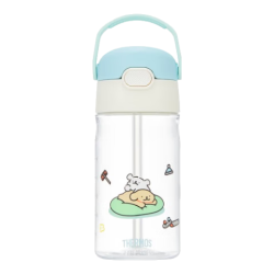 THERMOS 膳魔师 线条小狗 儿童便携吸管杯420ml 杯套款