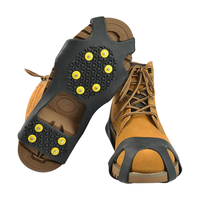 魔铁 冰爪防滑鞋套鞋钉 户外登山攀岩装备防雨雪套黑色（1双2只 ）MBZ-002