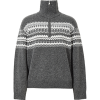 红袖 2025秋季女装【费尔岛工作日】细闪提花两穿领针织衫