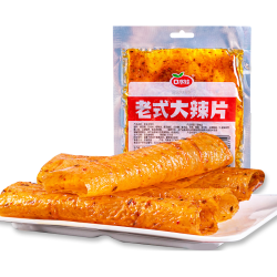 口水娃 老式大辣片怀旧休闲零食小吃豆腐干辣条儿时豆皮68g