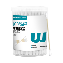 稳健医疗 稳健 一次性双头竹棒棉签 7.5cm 100支/桶