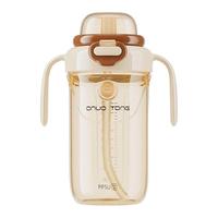 欧诺童儿童水杯手提鸭嘴吸管杯奶瓶一岁以上2-3岁宝宝学饮直饮杯