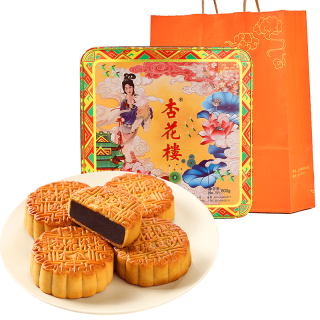中秋送好礼：杏花楼 限定广式月饼铁盒礼盒装 800g