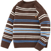 巴拉巴拉童装儿童毛衣男童女童套头毛衫秋冬2024卡通宝宝衣服 咖蓝色调00458 100cm