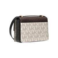 MICHAEL KORS 迈克·科尔斯 Hendrix 女士老花皮质斜挎包 32F0G1HC0B266 深棕色/裸粉色 超小号